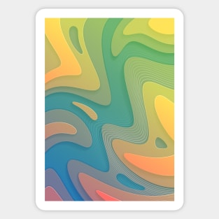 Free Flow | Psychedelic Abstract Digital Art Sticker